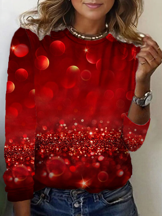 Lässig Herz/Herz Rundhals Langarm T-Shirt