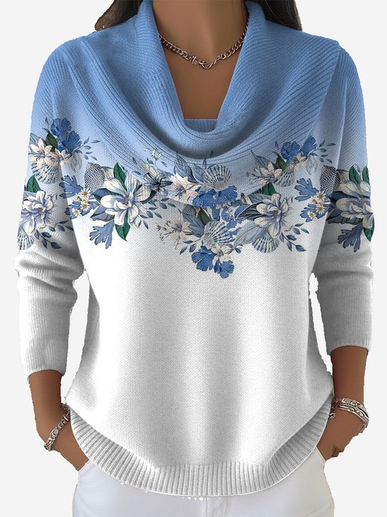 Damen Weihnachten Langarm Bequem Retro Pullover