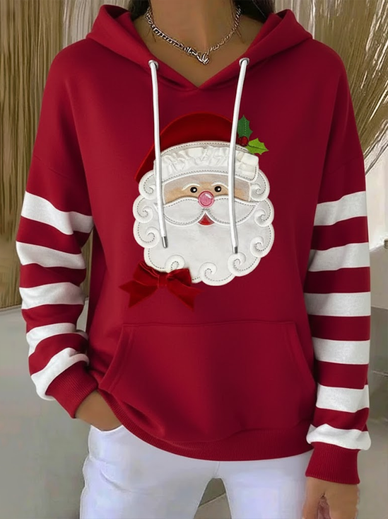 Lässig Kapuze Gestreift Kapuze Print