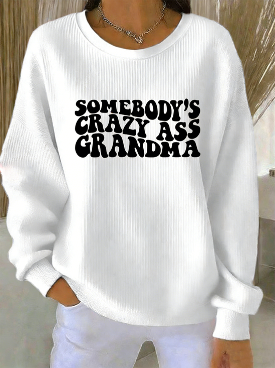 Retro Rundhals Buchstabenmuster Sweatshirt