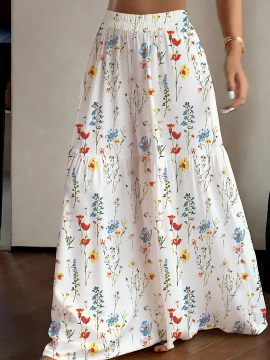 Damen Geblümt Lang Hose Lässig Sommer Hose