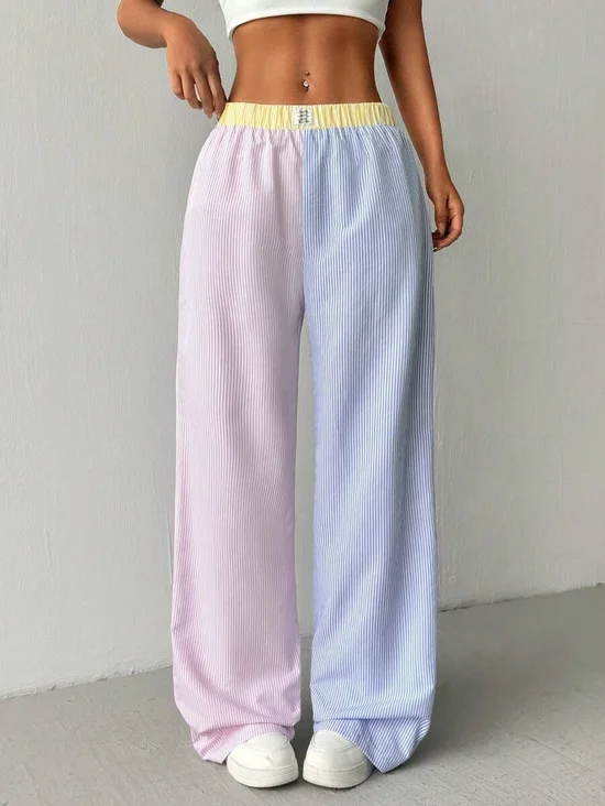 Damen Gestreift Lang Hose Lässig Frühling/Herbst Hose
