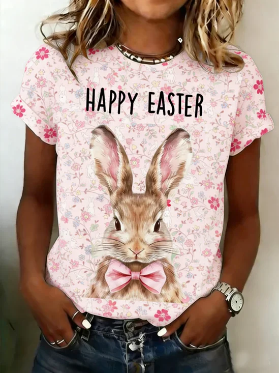 Lässig 3d Drucken Rundhals Kurzarm T-Shirt