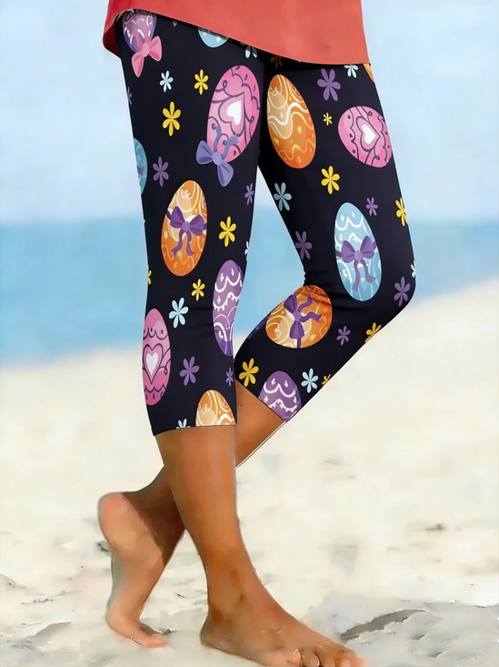 Damen 3d Drucken Lässig Sommer Caprihosen Leggings