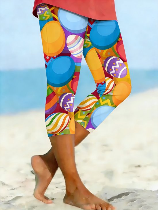 Damen 3d Drucken Lässig Sommer Caprihosen Leggings