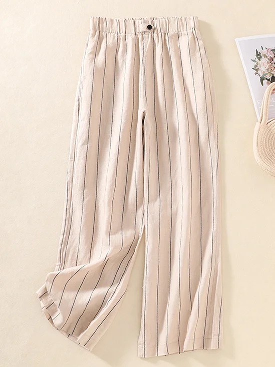Damen Gestreift Lang Hose Lässig Frühling/Herbst Hose