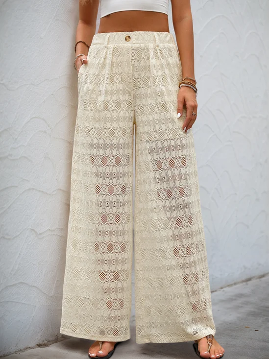 Damen Spitze Lang Hose Lässig Frühling/Herbst Hose