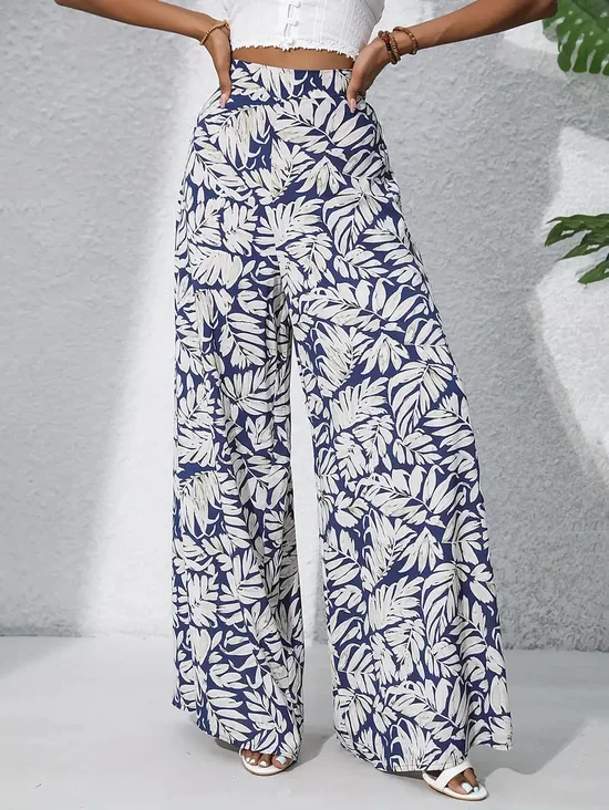 Damen Blätter Lang Hose Lässig Frühling/Herbst Hose