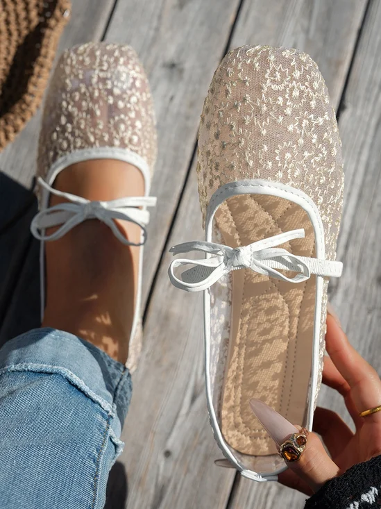 Lässig Farbblock Atmungsaktiv Slip On Flach Rutschfest Stickerei