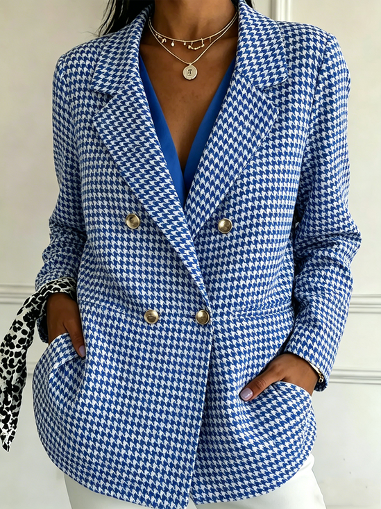 Damen Gestreift Frühling/Herbst Oberbekleidung Elegant Langarm Regelmäßig Blazer