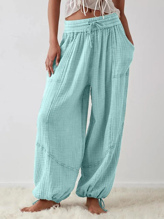 Damen Unifarben Lang Hose Retro Frühling/Herbst Hose