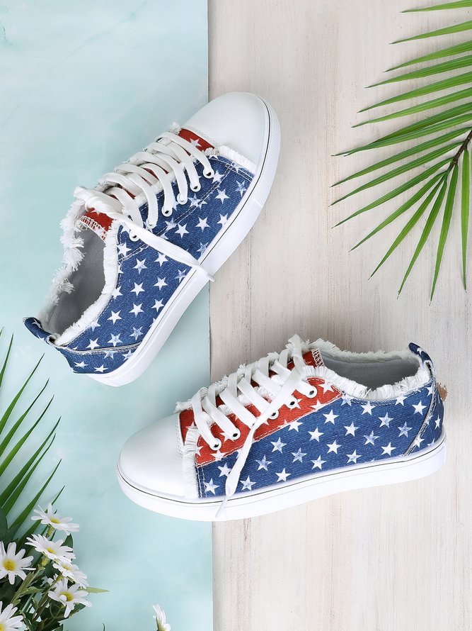 amerikanisch Unabhängigkeit Tag Flagge Gedenk Segeltuch Schuhe