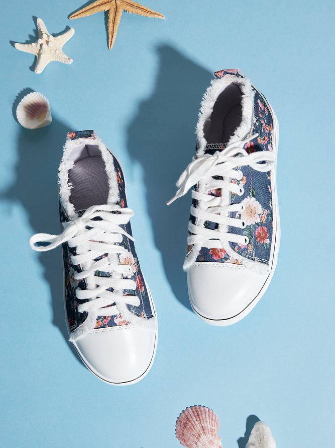 Blumenmuster Weich Sohle Lässig Segeltuch Schuhe