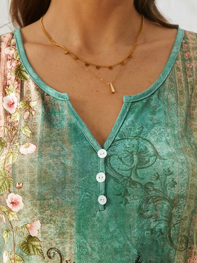Paisley Blumenmuster Tanktop Lässig Sonstiges Retro Style Noracora