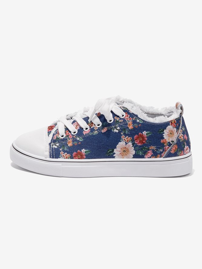 Blumenmuster Weich Sohle Lässig Segeltuch Schuhe