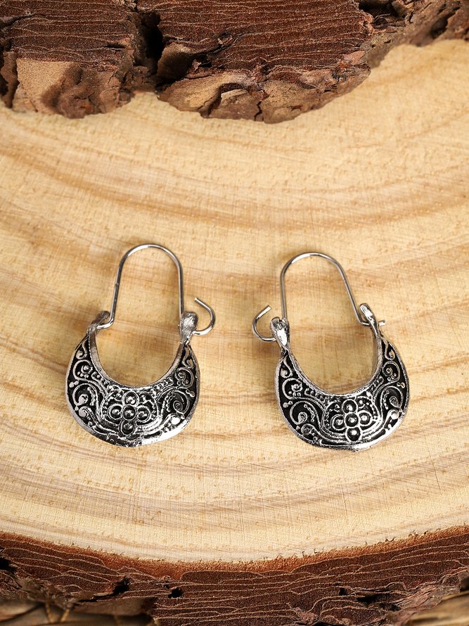 Silber Retro Ohrringe Damen mit Ethnisch-Stil