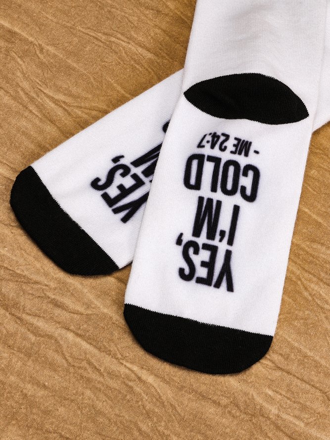 Lässig Alle Jahreszeiten Textbriefe Schnelltrocknend Täglich Bestseller Polyester Baumwolle Über das Unterschenkel Socken Regelmäßig Socken für Damen