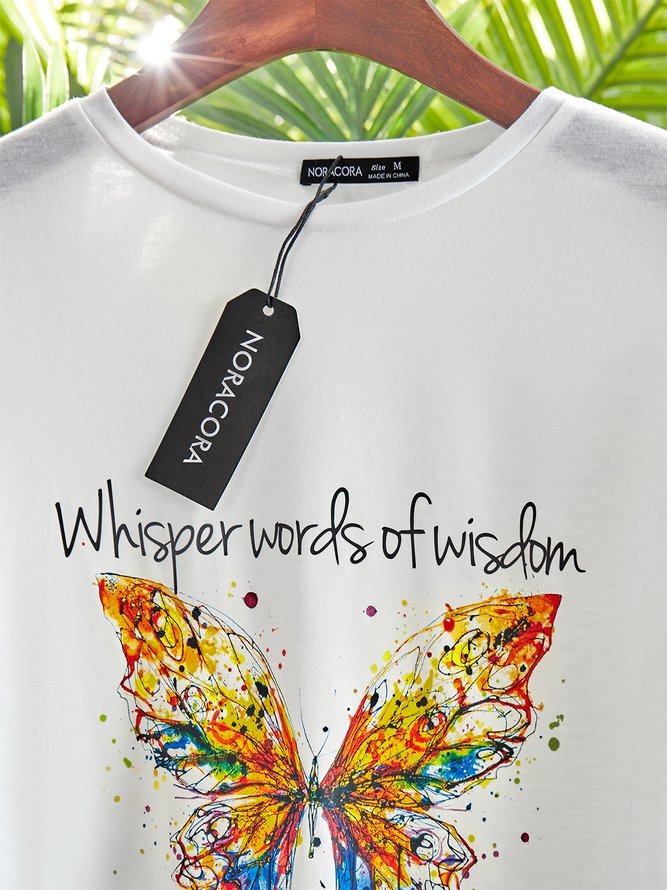 Flüstern Wörter der Weisheit Lassen es Sein Buchstabe Schmetterling Lässig T-Shirt