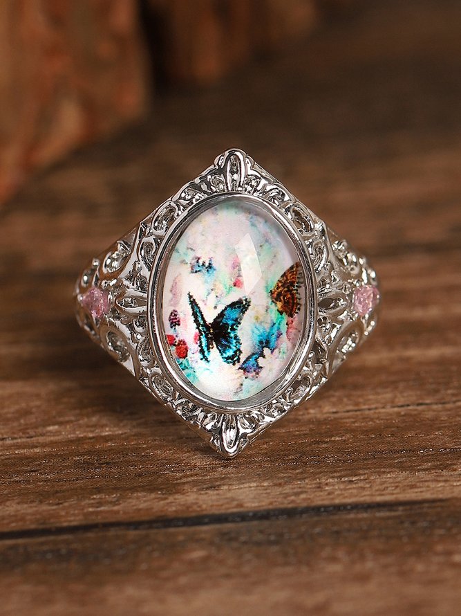Cabochon Schmetterling Ring