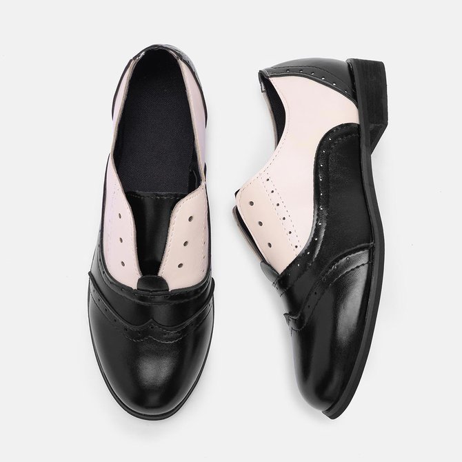 PU-Slippers mit Farbblock Slip-on Große Größen