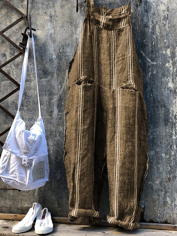 Gestreifter Jumpsuit mit Taschen
