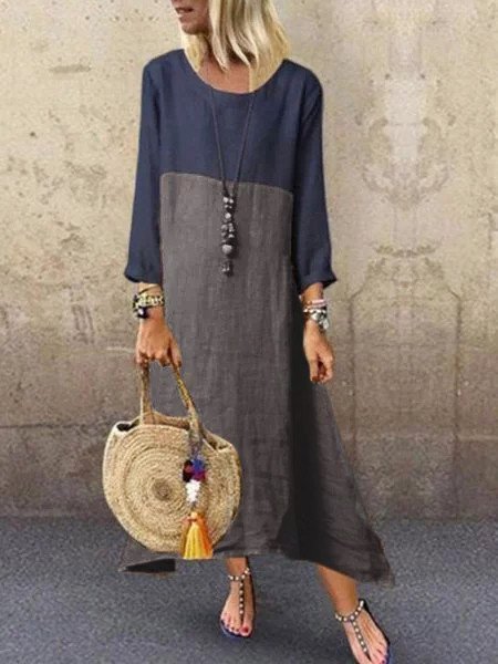Baumwolle Khaki Freizeitkleid