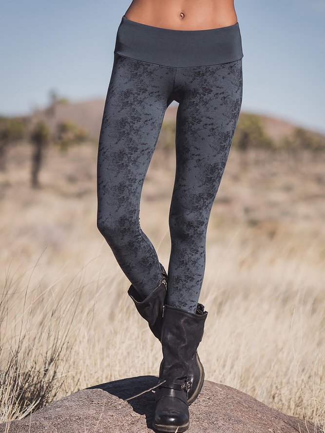 Lässig Baumwollmischung Print Leggings
