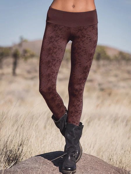 Lässig Baumwollmischung Print Leggings