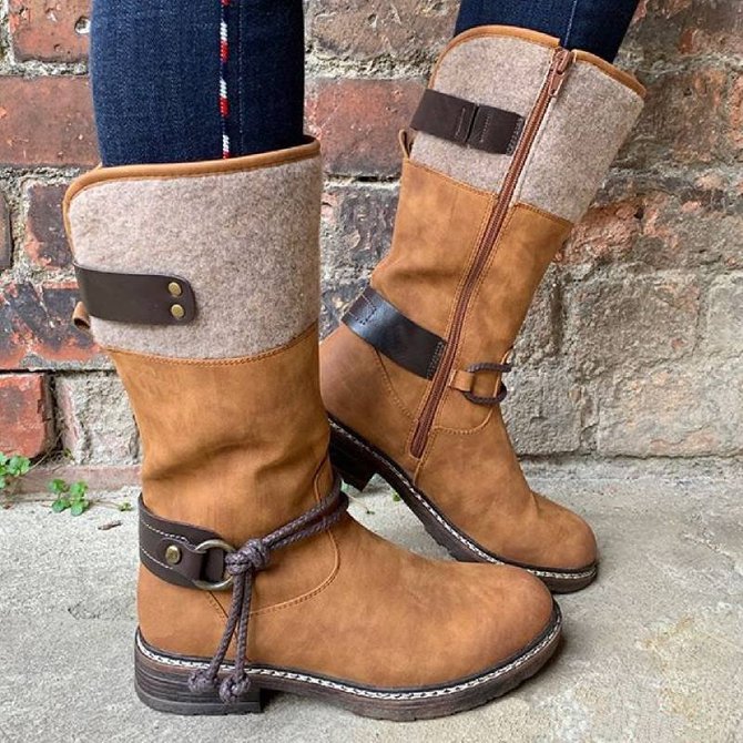 Bequem Niedrig Mitte der Wade Stiefelette