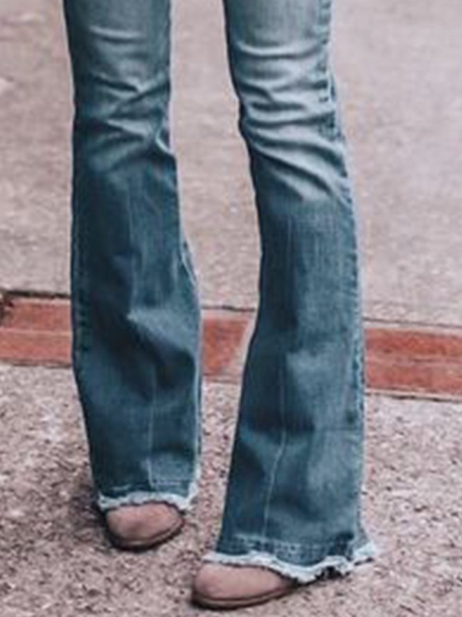 Slim Fit Ausgestellte Hose aus Denim