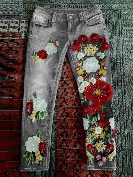 Lässig Große Größen Denim Jeans