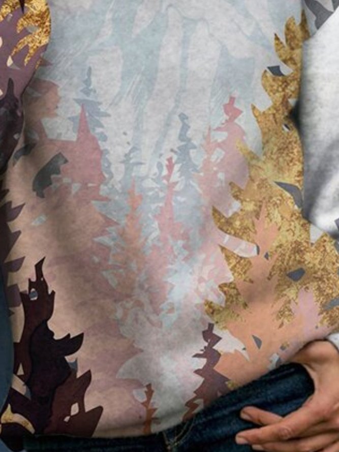 Langarm Lässiger Kapuzenpullover mit Kapuze