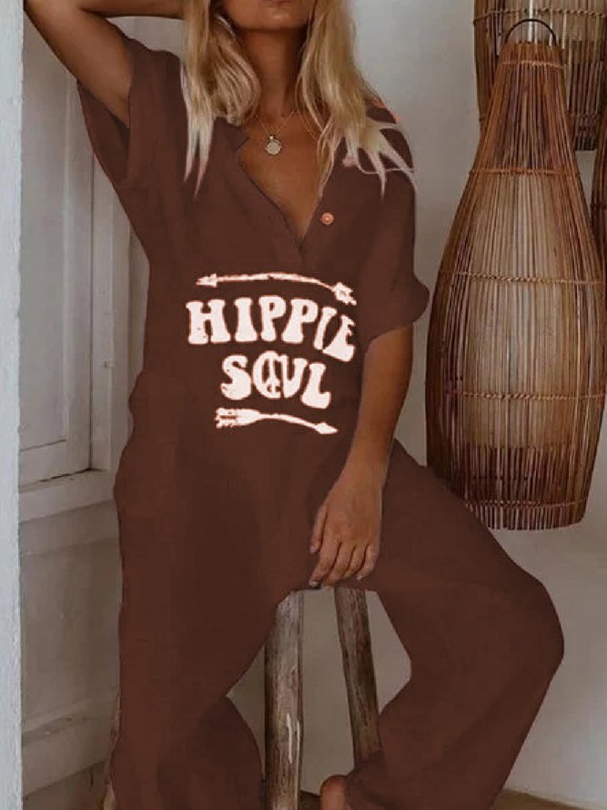 Lässige Kurzarm Jumpsuits mit Taschen