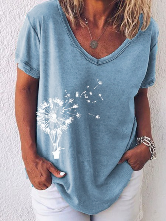 Große Größen Print T-Shirts mit Kurzarm