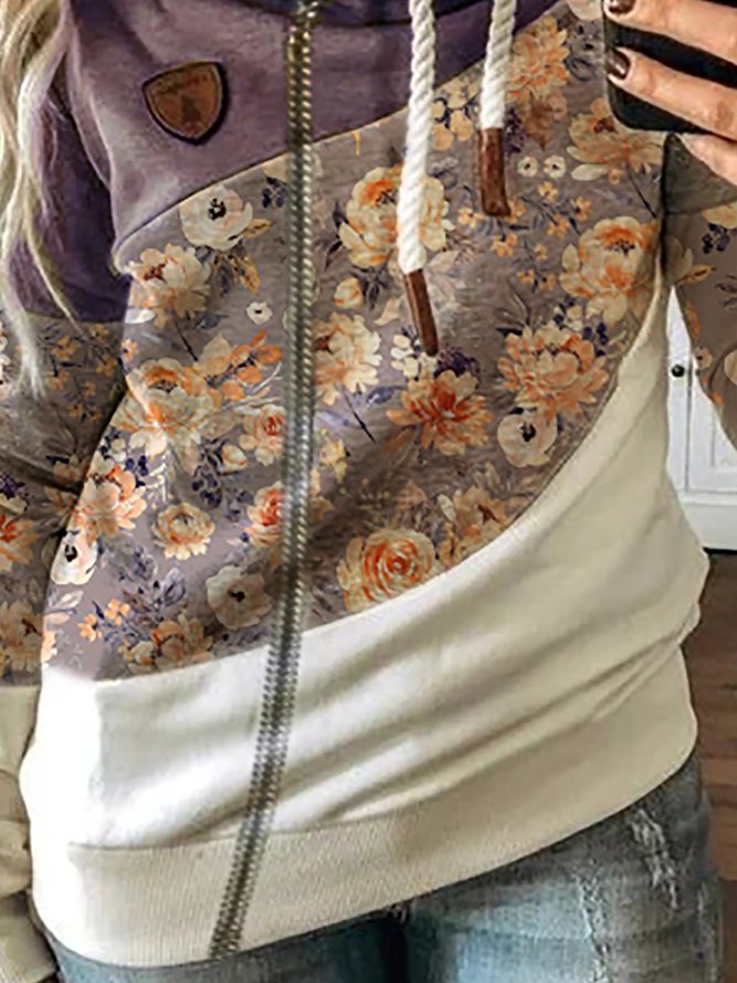 Paneelierte Lässige Sweatshirts mit Blumenmuster