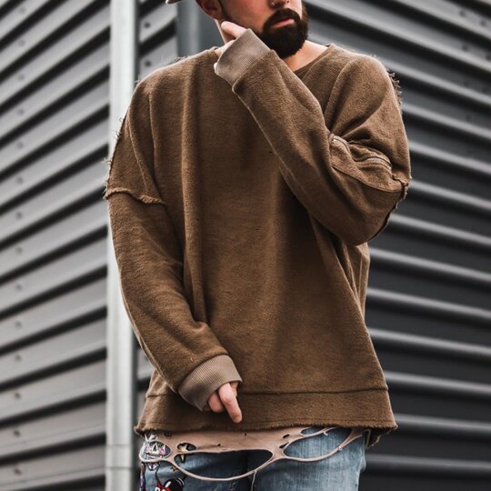 Baumwollgemische Lässige Sweatshirts mit Rundhals