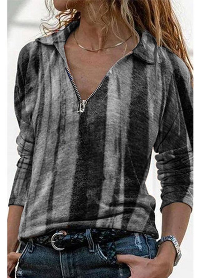 Damen Farbbl  Retro Blusen
