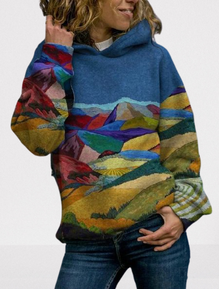 Kunst Malerei Langarm Sweatshirts mit Kapuze