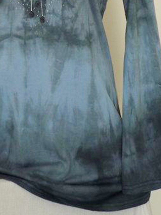 Batik Langarm Lässige Kleider mit Kapuze