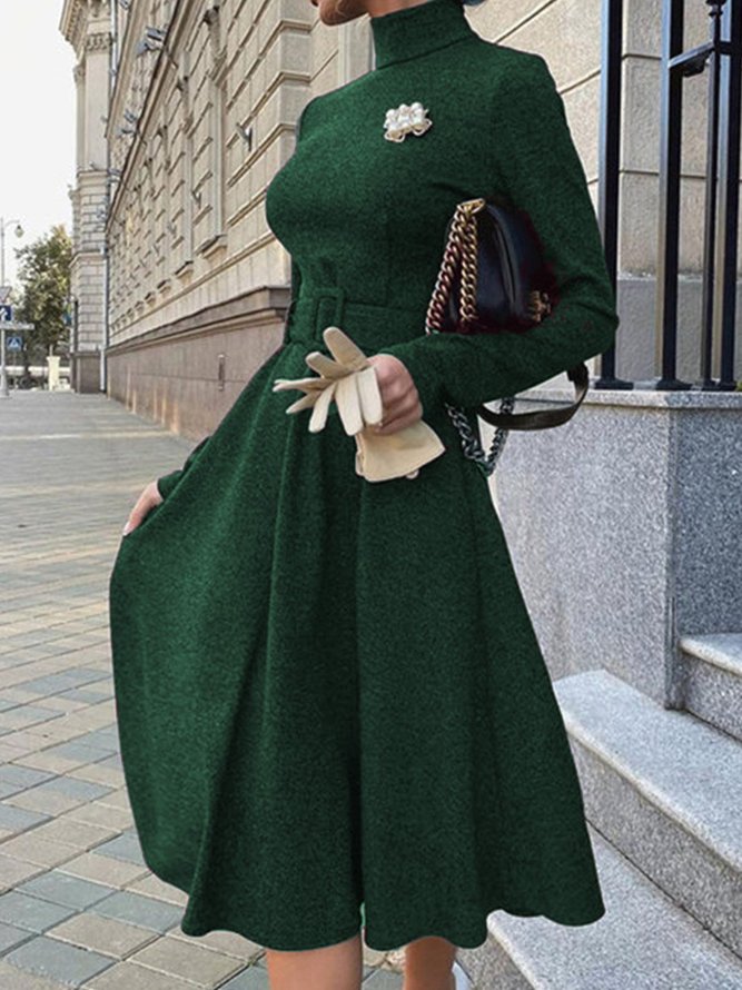 Rollkragen  Formal Elegant  Midikleid