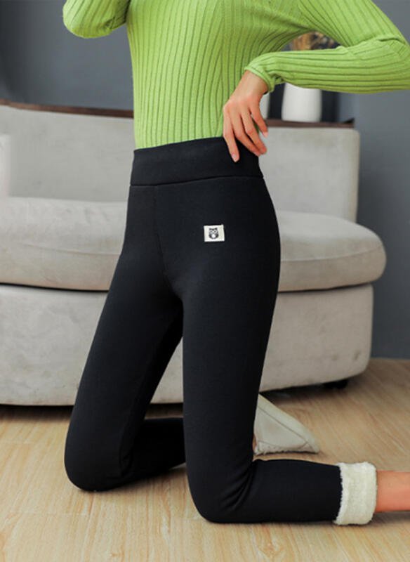 Lässig Vlies Gefüttert Leggings Hosen Hohe Taille Sportlich Hosen Bauch Steuerung Strecken Trainieren Yoga Leggings