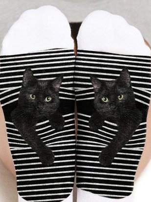 Katzen Muster Socken Gemischte Stoffe Noracora
