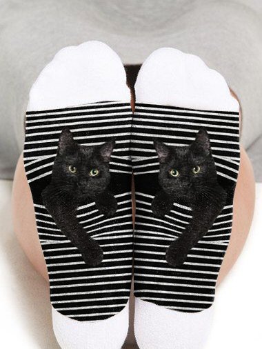 Katzen Muster Socken Gemischte Stoffe Noracora