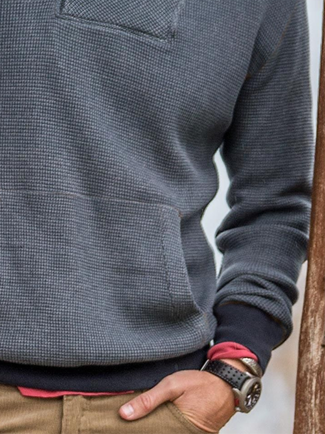 Einfarbige Lässige Sweatshirts mit Schalkragen