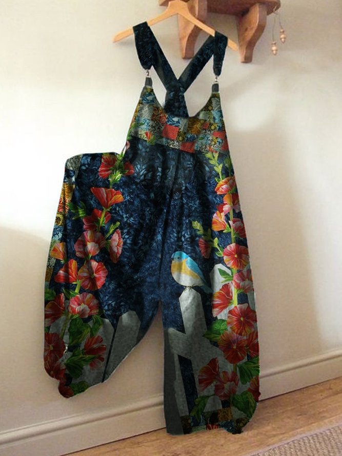 Lässiger Geblümter Jumpsuit