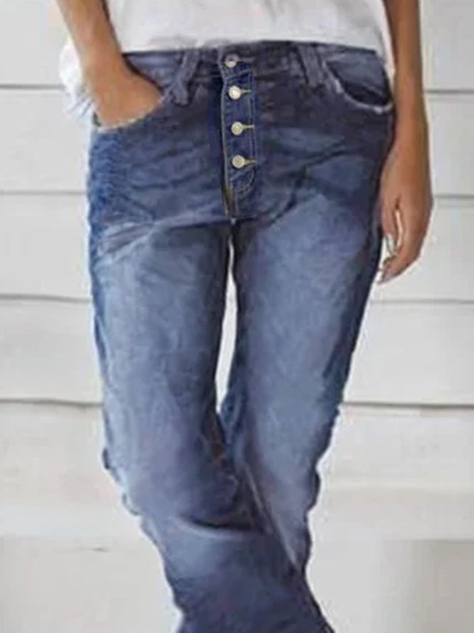 Lässige Elastische Jeans mit Tunnelzug Taschen