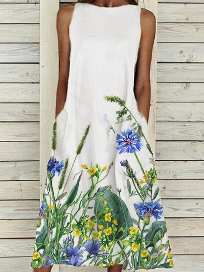 Elegante Geblümte Kleider mit Rundhals