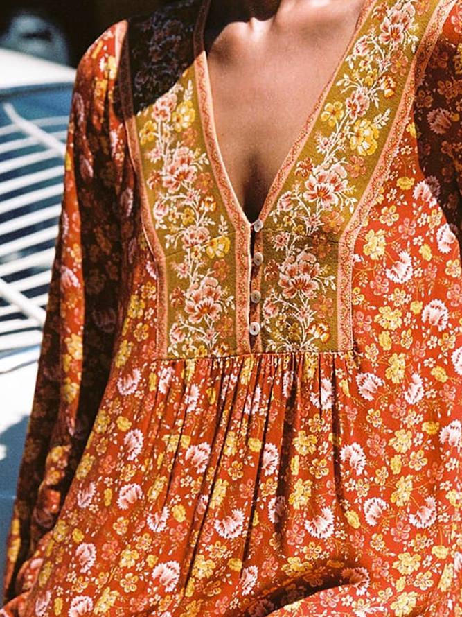 Retro Hippie Böhmische Kleider für Damen Urlaub