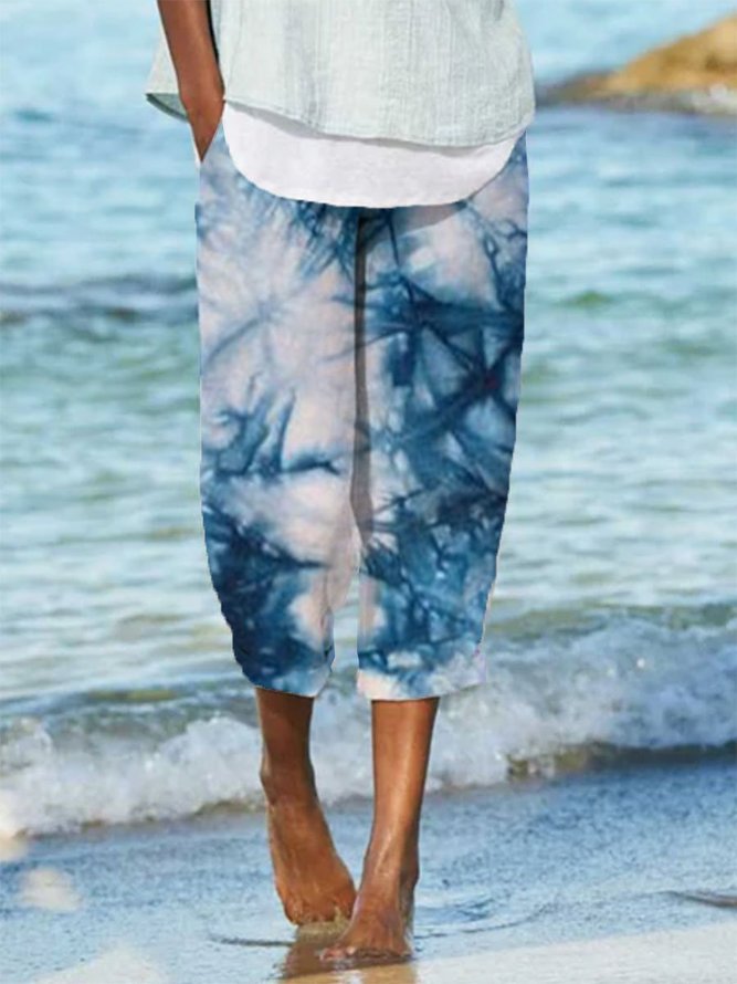 Batik Print Hosen aus Polyester für Sommer