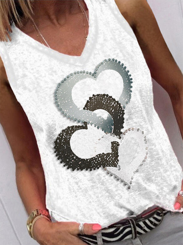 Ärmellose Lässige Shirts & Blusen mit Print
